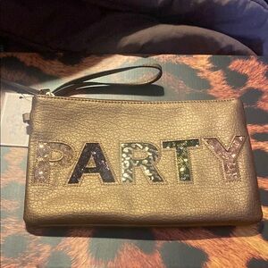 Juicy Couture Bronze Party Wristlet with Shimmery Finish